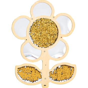 Wanddekoration mit Streichpailletten - Blume