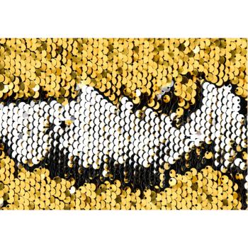 Wanddekoration mit Streichpailletten - Blume
