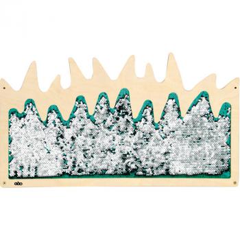 Wanddekoration mit Streichpailletten - Gras