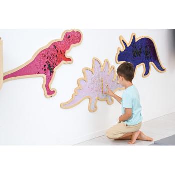 Wanddekoration mit Streichpailletten - Dinosaurier, 3er-Set