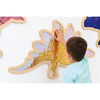 Wanddekoration mit Streichpailletten - Dinosaurier, 3er-Set