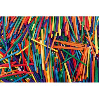 Holzstäbchen, farblich sortiert, 1000 Stck.