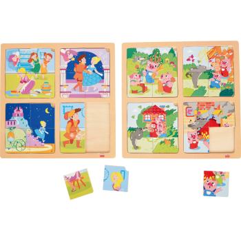 Puzzle-Set Aschenputtel und Die drei kleinen Schweinchen