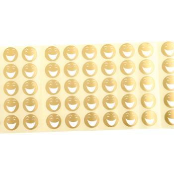 Aufkleber Smiley, gold