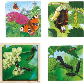 Puzzle 4-lagig - Lebenszyklus - Schmetterling