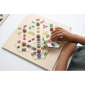 Sechseck-Einlegepuzzle - Natur