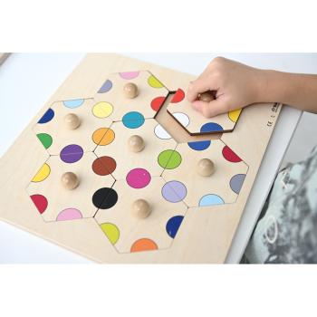 Sechseck-Einlegepuzzle - Farben