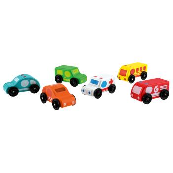 Mini-Autos aus Holz, 6 Stck.