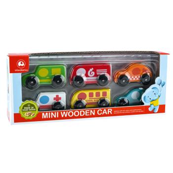 Mini-Autos aus Holz, 6 Stck.