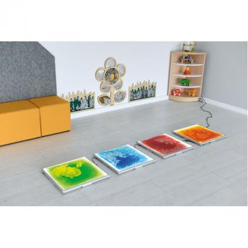 Sensorik-Bodenfliese mit Licht, orange