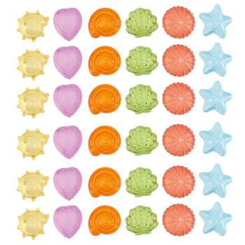 Transparente Muscheln, 6x6 Stck.