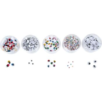 Bunte Wackelaugen, selbstklebend, Sammeldosen