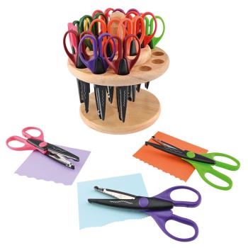 Scheren mit Muster, im Ständer, 18 Stck.