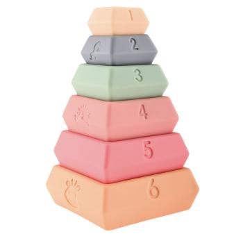 Pastell-Stapelturm mit Zahlen