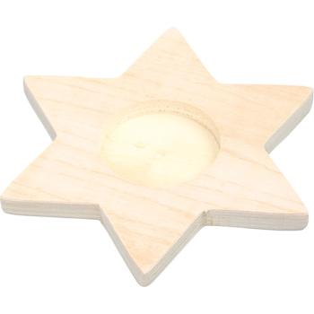 Teelichthalter aus Holz - Stern