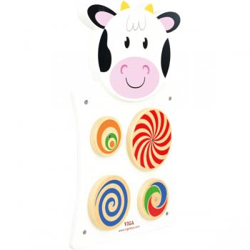 Wandapplikation - Kuh mit Drehrädern