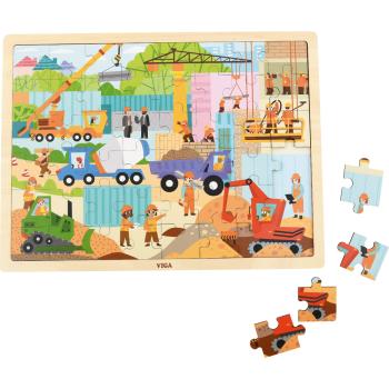 Holzpuzzle Baustelle, 48 Teile