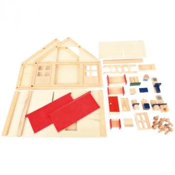 Holzhaus mit Möbeln