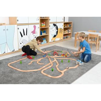 Holzeisenbahn, Doppelbahn, Grundset G, 144 Elemente