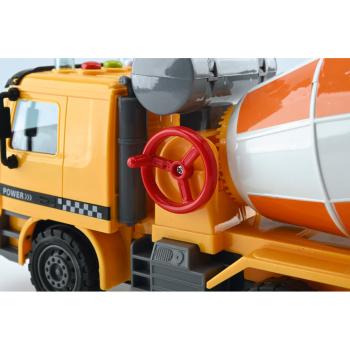 Betonmischer mit Warnsignalen