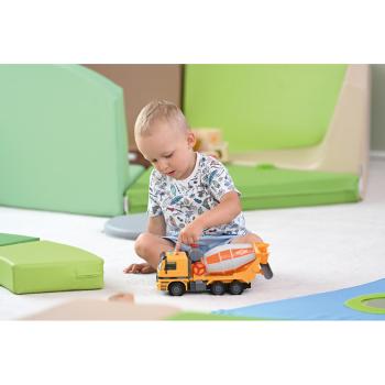 Betonmischer mit Warnsignalen