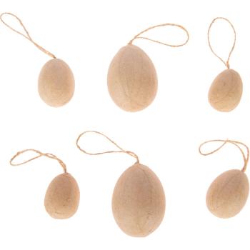 Pappmaschee-Eier, 6-er Set
