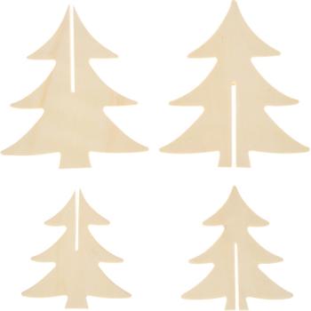 Weihnachtsbäume zum Bemalen, 2-er Set