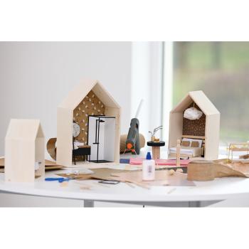 Holzhäuschen zum Dekorieren, 3er-Set
