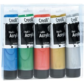 Acrylfarben 120 ml, 5er Set, Metallic