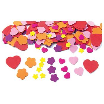 Moosgummi-Stanzteile - Blumen, Herzen, Sterne