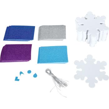 Moosgummi-Collage Schneeflocke