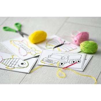 Fädelkarten zum Bemalen, 8 Stck.