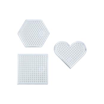 Steckplattenset für Bügelperlen NABBI® MINI, 3er-Set mit Herz