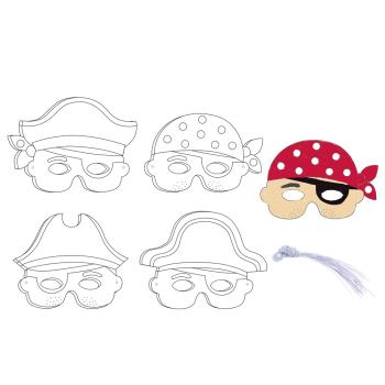 Papiermasken - Pirat, 12 Stck.