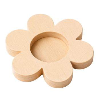 Teelichthalter aus Holz, 3er-Set - Blumen