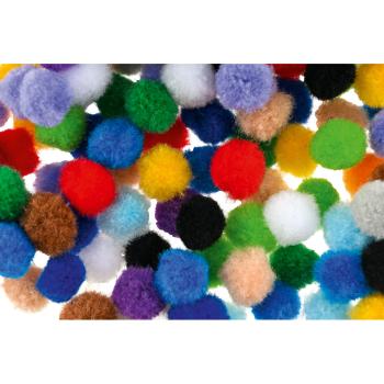 Pompons, 150 Stck., Farbenmix
