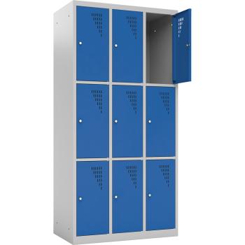 Metallspind, H 180 cm, mit 9 Fächern, blau