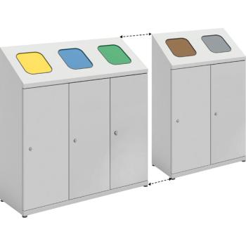 Mülltrenner aus Metall, 5 Kammer