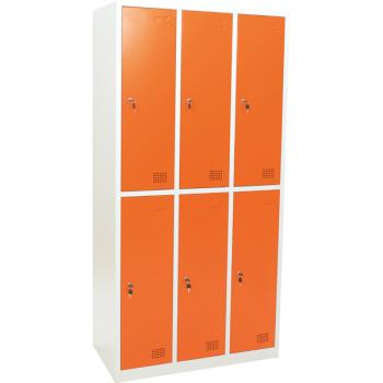 Metallspind, H 180 cm, mit 6 Fächern, Zusatzablage, orange