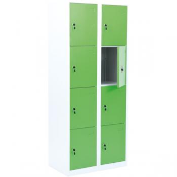 Metallspind, H 180 cm, mit 8 Fächern, hellgrün