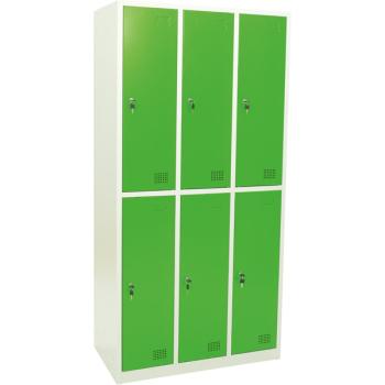 Metallspind, H 180 cm, mit 6 Fächern, hellgrün