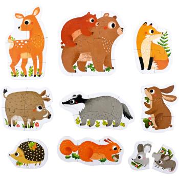 Puzzle-Set, Tiere im Wald