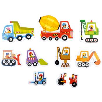Puzzle-Set, Baufahrzeuge