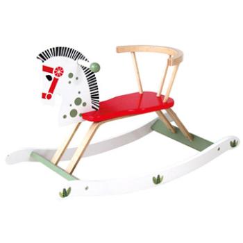 Holz-Schaukelpferd mit Lehne