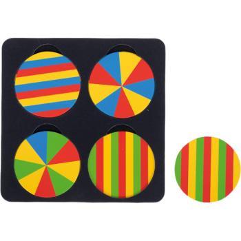 Paar-Suchspiel und Einlegepuzzle Grafiken - Streifen und Kreisabschnitte