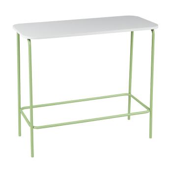 Versa Stehtisch, mit Filzgleitern, H 110 - Beine apfelgrün - Tischplatte hellgrau