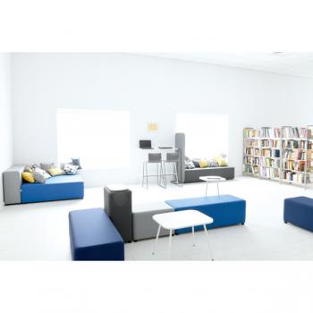 Modul Blocks maxi, Lehne B 50, H 74, mit Tischplatte, graphit