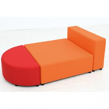 Modul Blocks mini - Sitz halbrund 90, rot