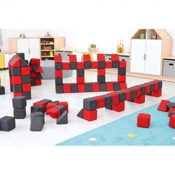 Magnetbausteine JollyHeap, 2/100 Stck. - grau/rot