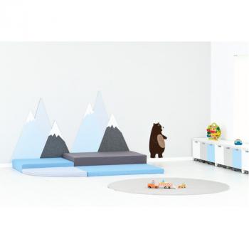 Filz-Wandapplikation, Alpenblick